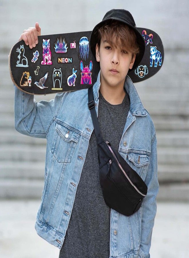 Robmoda Neon Water Bottle Stickers for Kids Glow in The Dark, 50 PCS Vinyl Waterproof Stickers Pack for Laptop Skateboard Phone Case, Cute Neon Animals Decals for Teens - Image 4